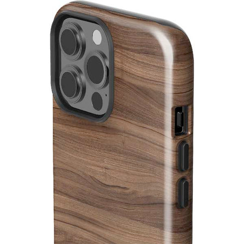 Natural Walnut Wood iPhone 15 Pro Max Impact Case